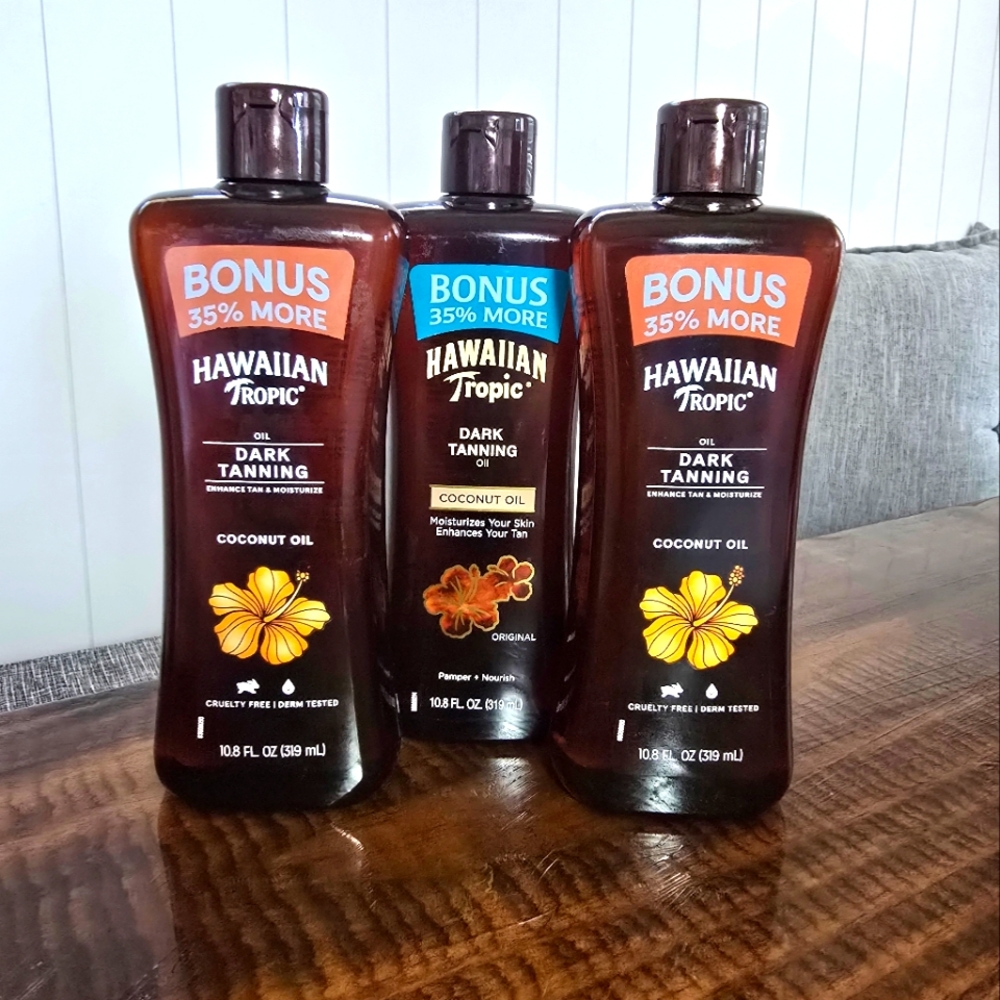 Hawaiian Tropic Dark Tanning Oil Set Of 3